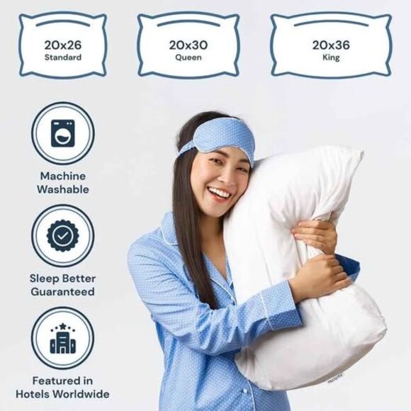 King size Pillowtex corporation pillows IHG hotels choice cotton cover polyester - Picture 5 of 10